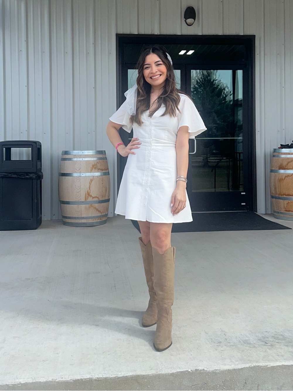 Showpo White Button-Front Mini Dress